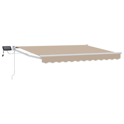 Tenda retrattile manuale con LED Beige e Bianco 3,5 x 2 m | homemem39