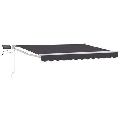 Tenda retrattile manuale con LED Antracite e Bianco 3 x 2,5 m | homemem39