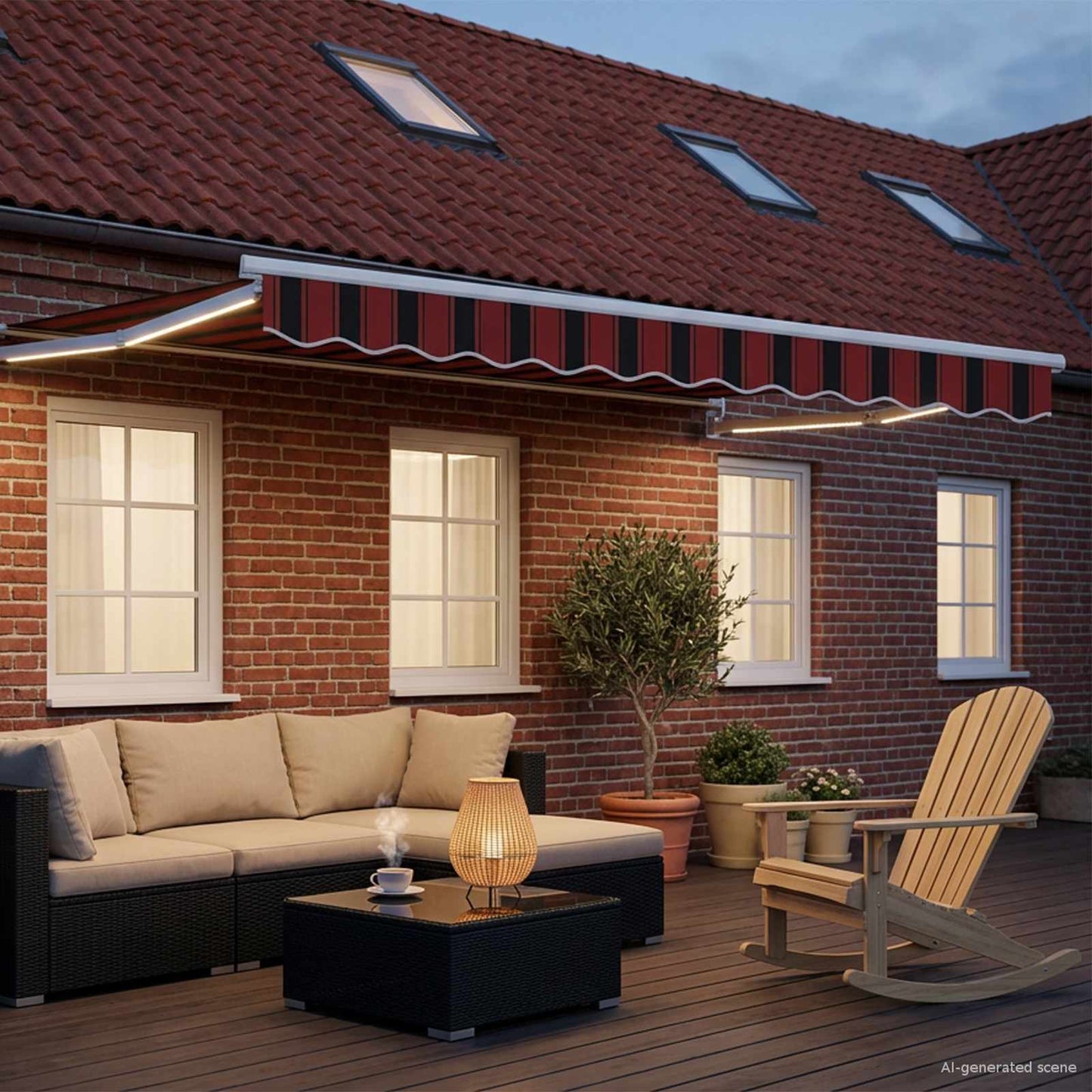 Tenda retrattile manuale con LED 3 x 2,5 m | homemem39