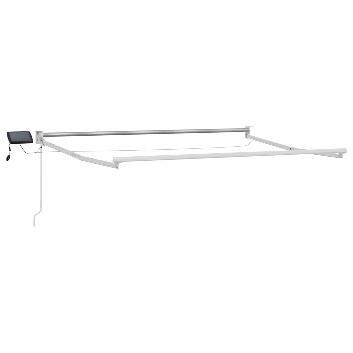 Tenda retrattile manuale con LED Marrone e bianco 3 x 2,5 m | homemem39