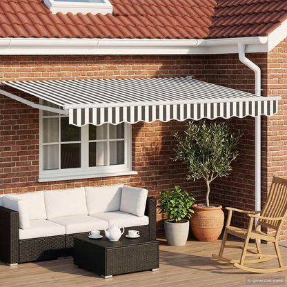 Tenda retrattile manuale con LED Antracite e Bianco 3 x 2,5 m | homemem39