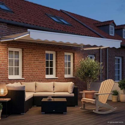Tenda retrattile manuale con LED Bianco 3 x 2,5 m | homemem39