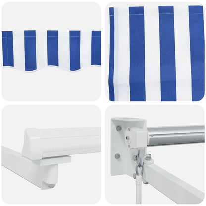 Tenda retrattile manuale con LED Blu e Bianco 3,5 x 2,5 m | homemem39