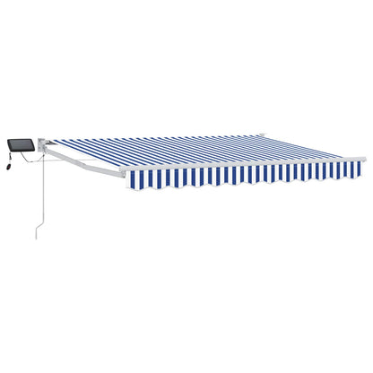 Tenda retrattile manuale con LED Blu e Bianco 3,5 x 2,5 m | homemem39
