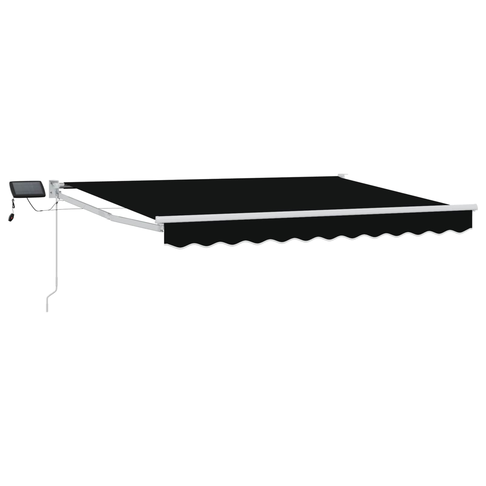Tenda retrattile manuale con LED Nero e Bianco 3,5 x 2,5 m | homemem39