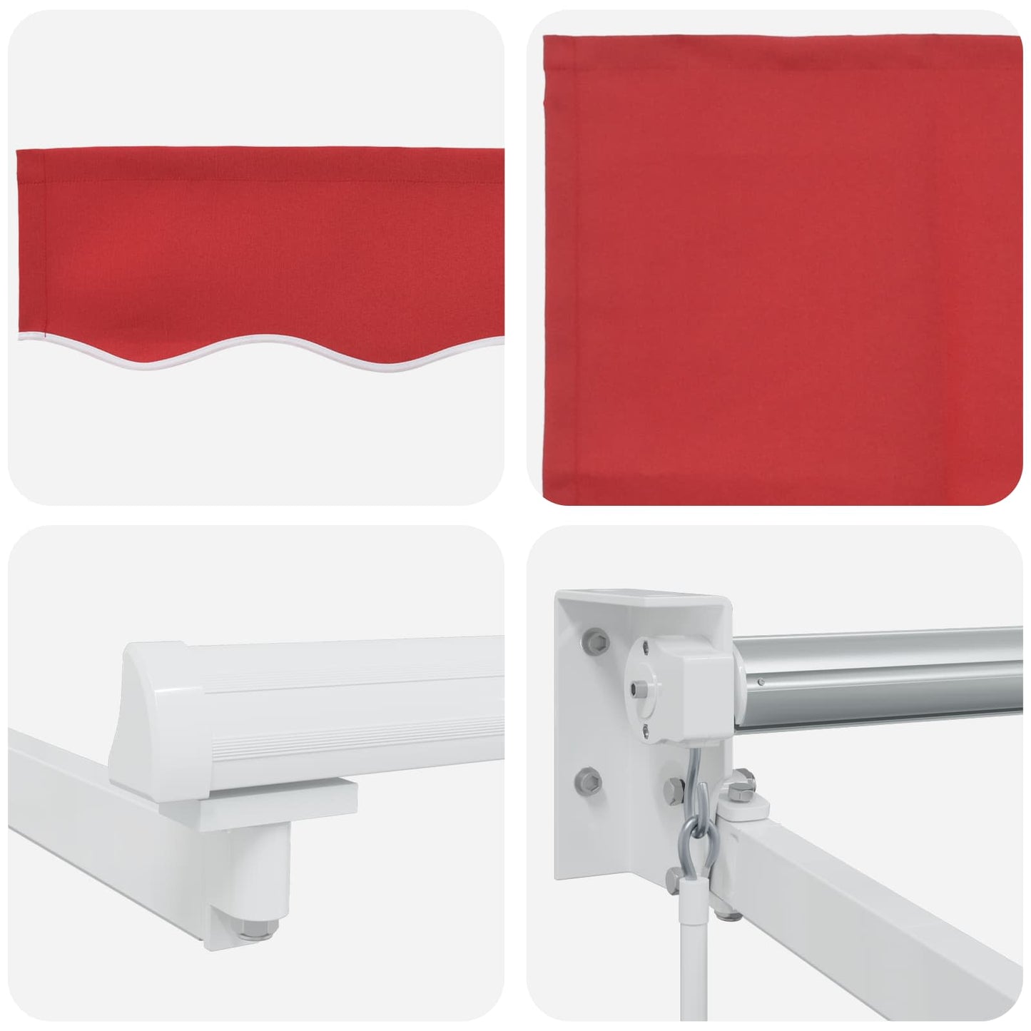 Tenda retrattile manuale con LED Rosso e Bianco 3,5 x 2,5 m | homemem39