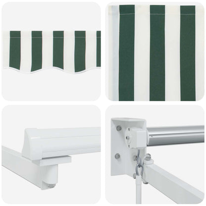 Tenda retrattile manuale con LED Verde e Bianco 3,5 x 2,5 m | homemem39