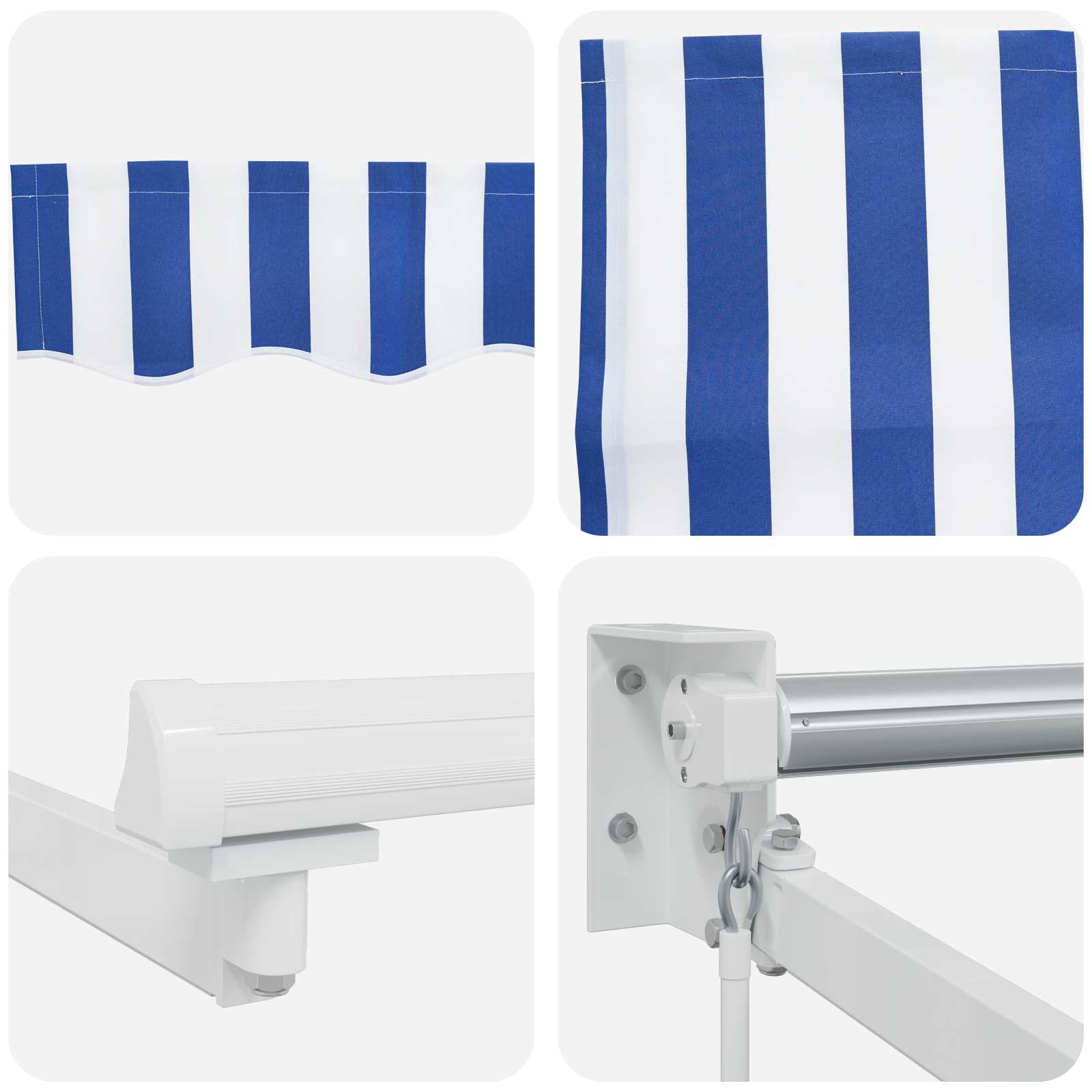 Tenda retrattile manuale con LED Blu e Bianco 4 × 3 m | homemem39