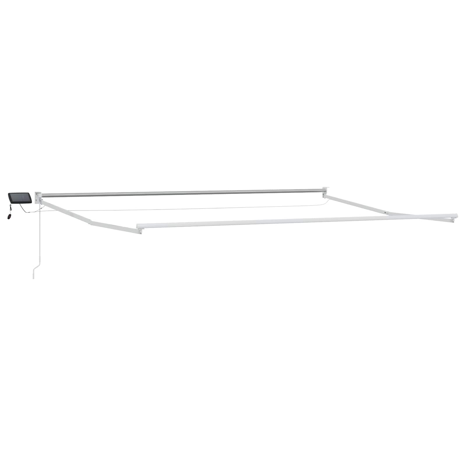 Tenda retrattile manuale con LED Marrone e bianco 4 × 3 m | homemem39