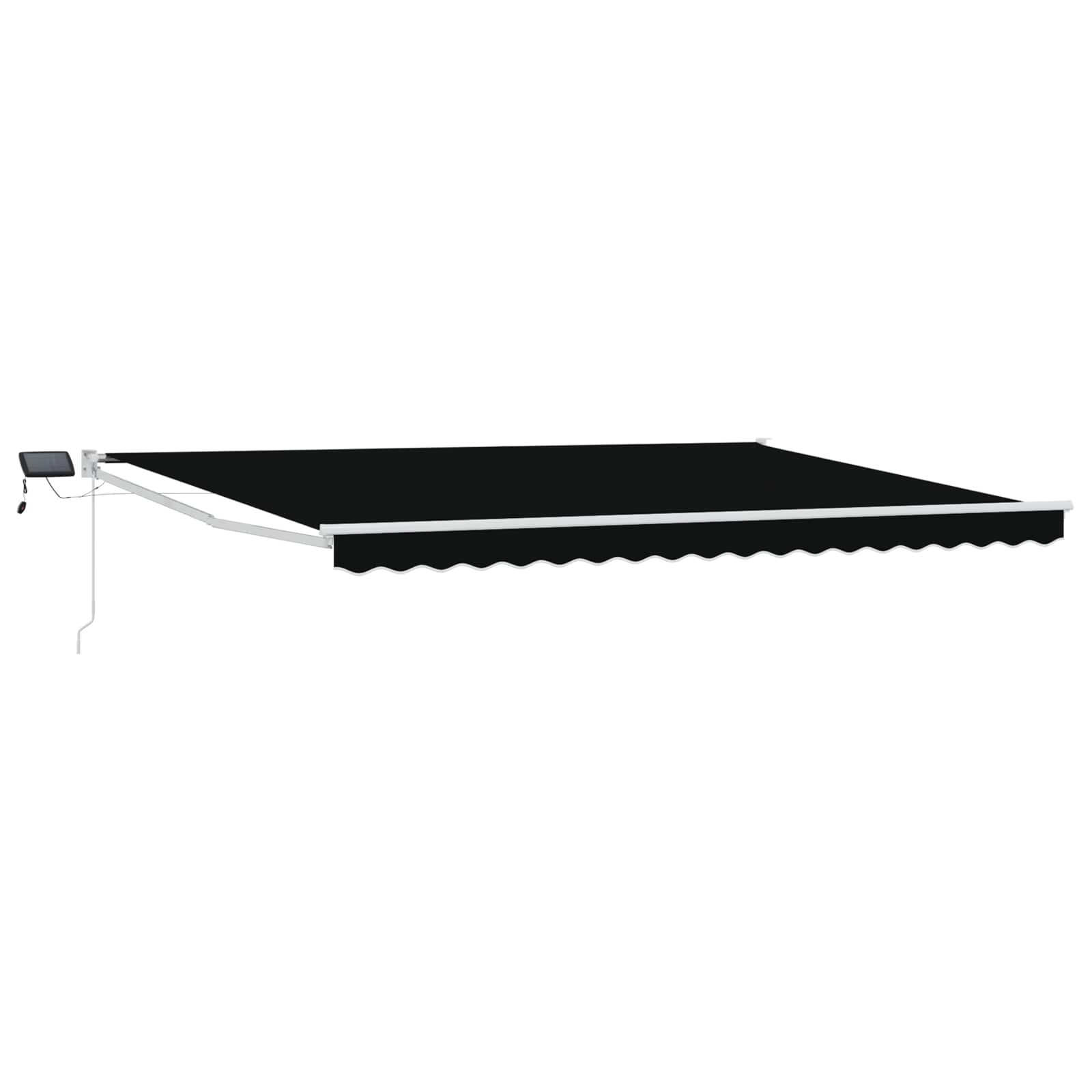 Tenda retrattile manuale con LED Nero e Bianco 4 × 3 m | homemem39