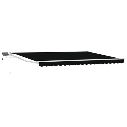 Tenda retrattile manuale con LED Nero e Bianco 4 × 3 m | homemem39