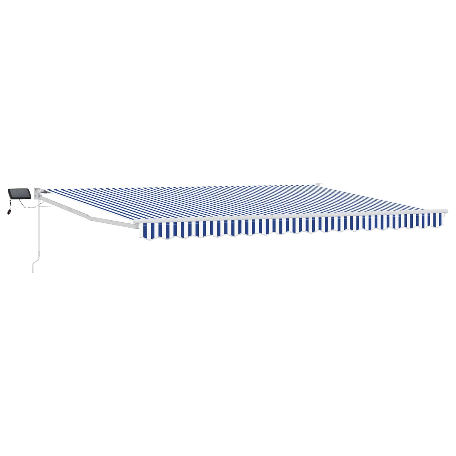 Tenda retrattile manuale con LED Blu e Bianco 4,5 × 3 m | homemem39