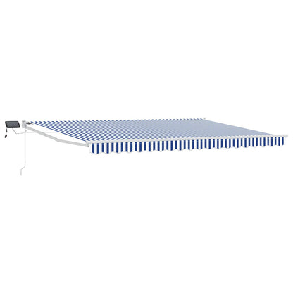 Tenda retrattile manuale con LED Blu e Bianco 4,5 × 3 m | homemem39