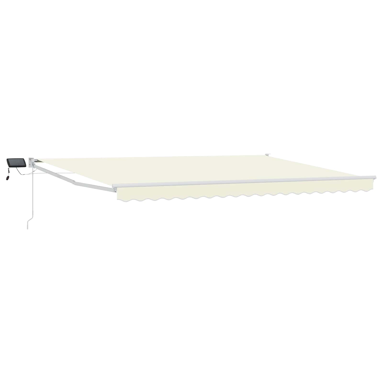 Tenda retrattile manuale con LED Crema e Bianco 4,5 × 3 m | homemem39