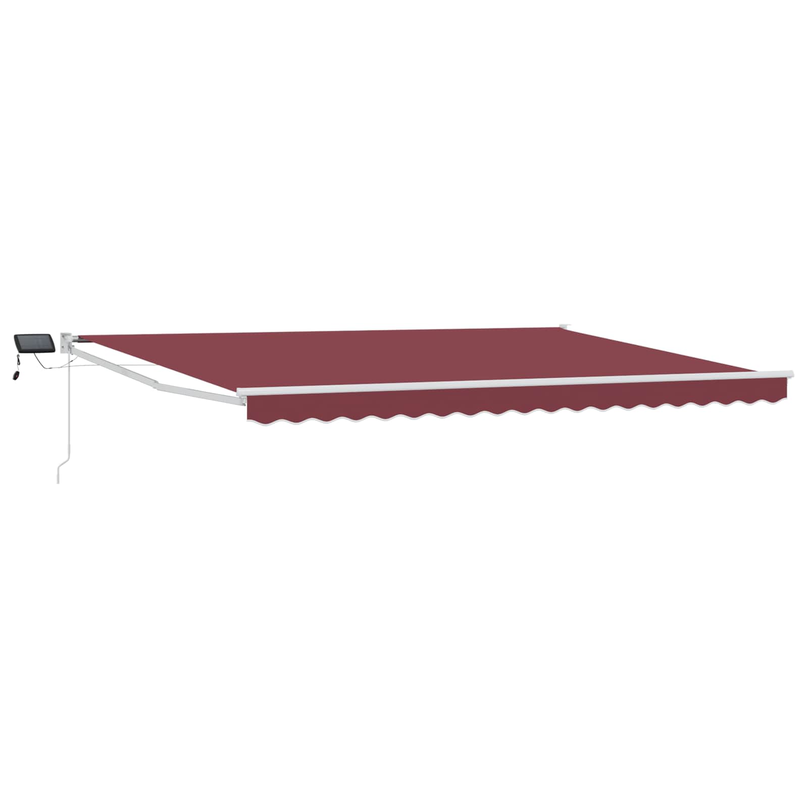 Tenda retrattile manuale con LED Borgogna e Bianco 4,5 × 3 m | homemem39