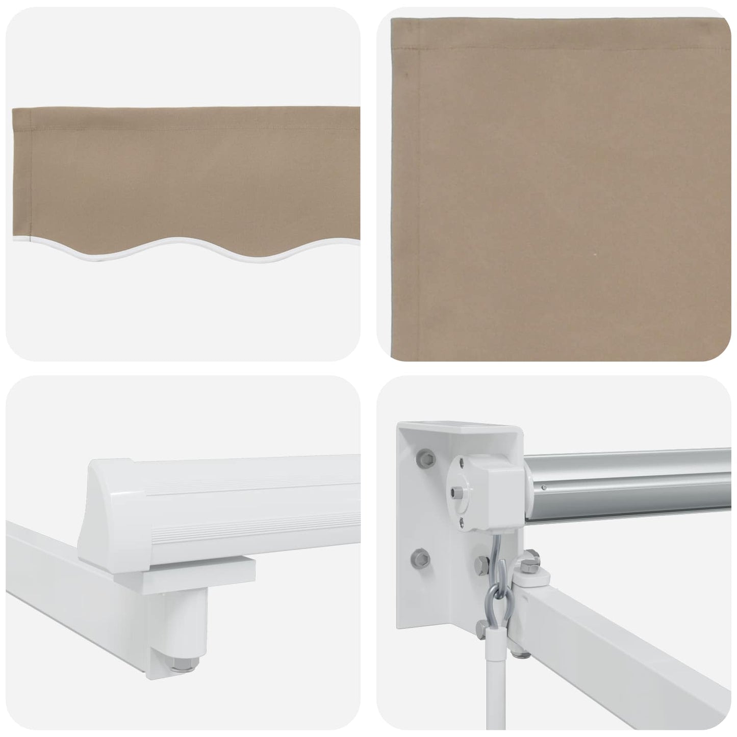 Tenda retrattile manuale con LED Beige e Bianco 4,5 × 3 m | homemem39