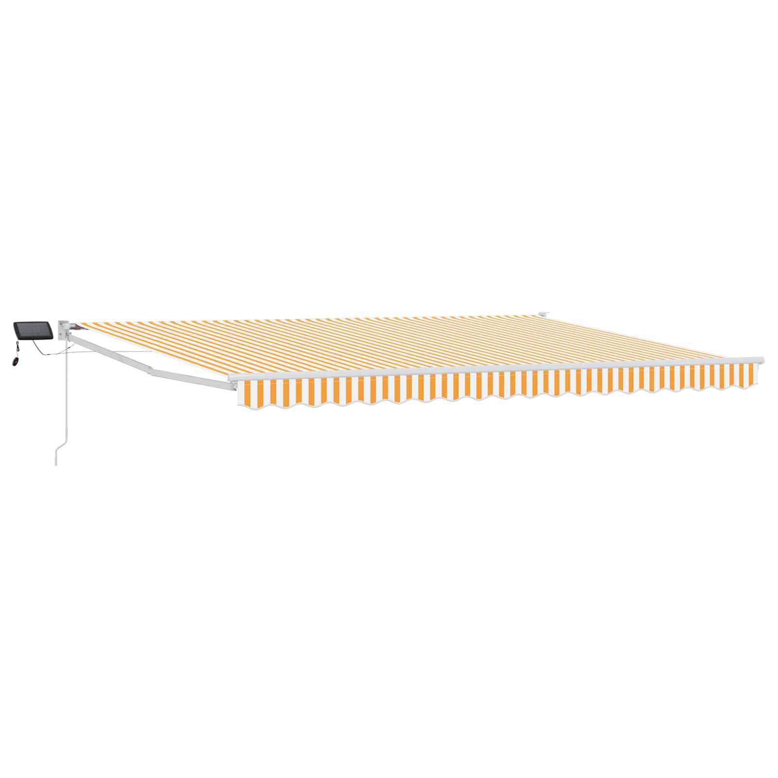 Tenda retrattile manuale con LED Arancione e bianco 5 x 3 m | homemem39