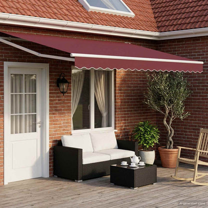 Tenda retrattile manuale con LED Borgogna e Bianco 5 x 3 m | homemem39