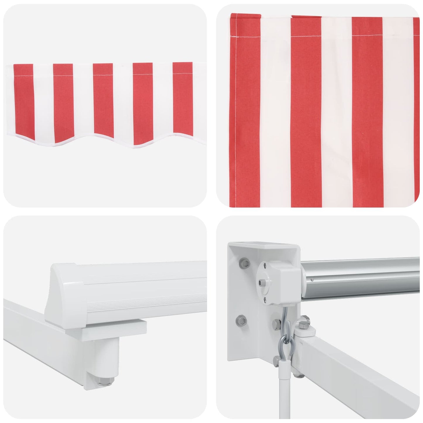 Tenda retrattile manuale con LED Rosso e Bianco 5 x 3 m | homemem39