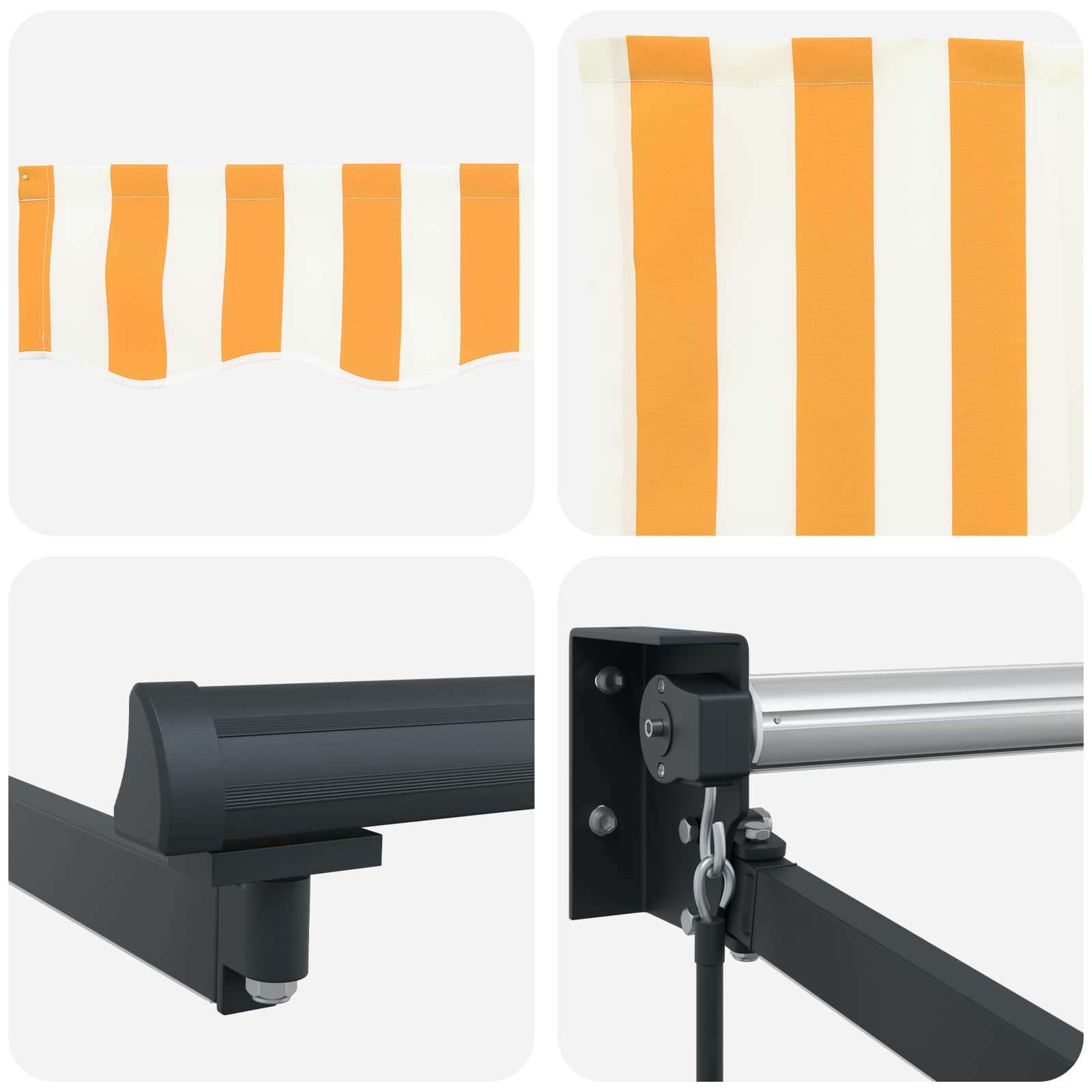 Tenda retrattile manuale con LED 2,5 x 2 m | homemem39
