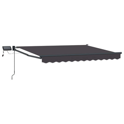 Tenda retrattile manuale con LED Antracite 2,5 x 2 m