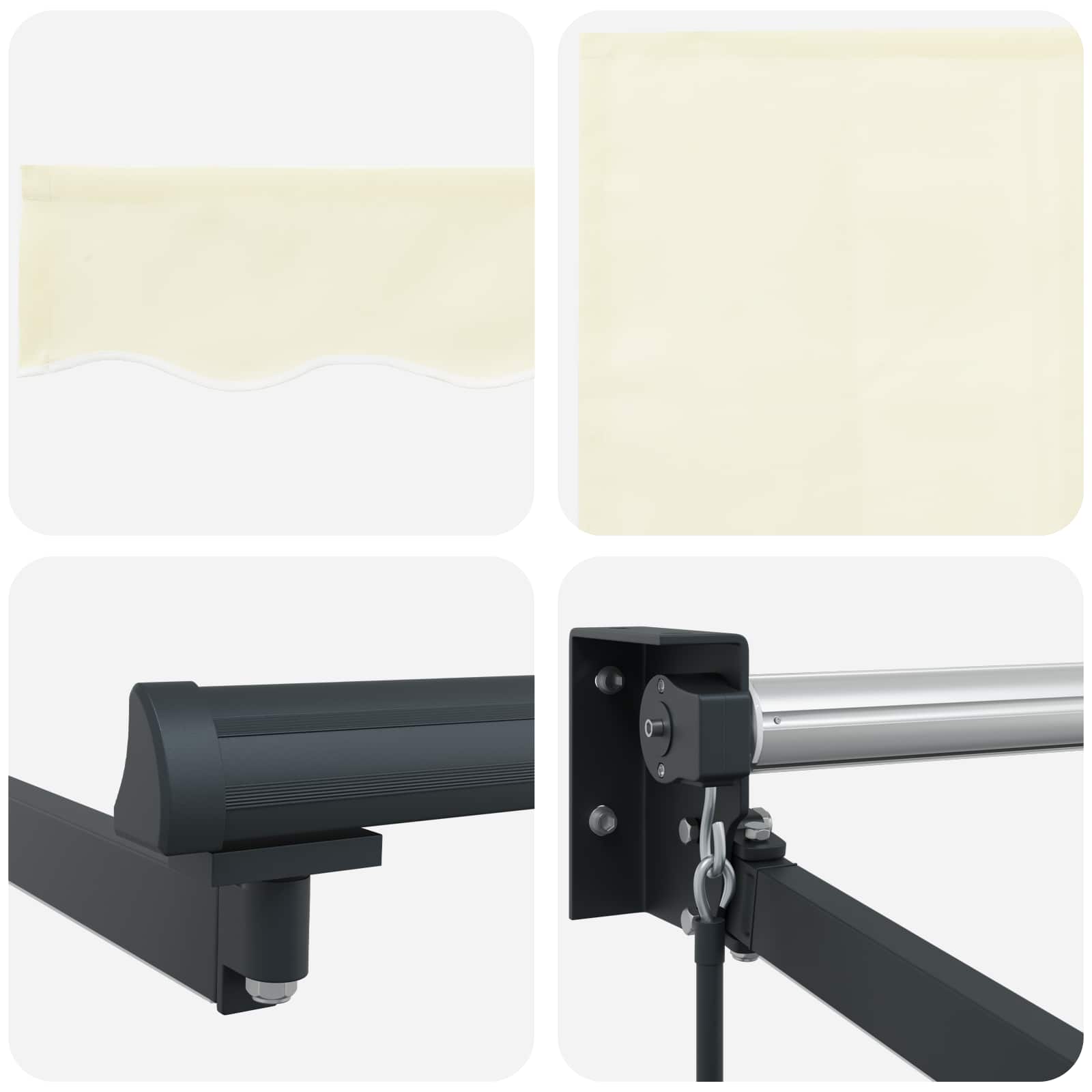 Tenda retrattile manuale con LED Crema e Antracite 3 x 2 m | homemem39