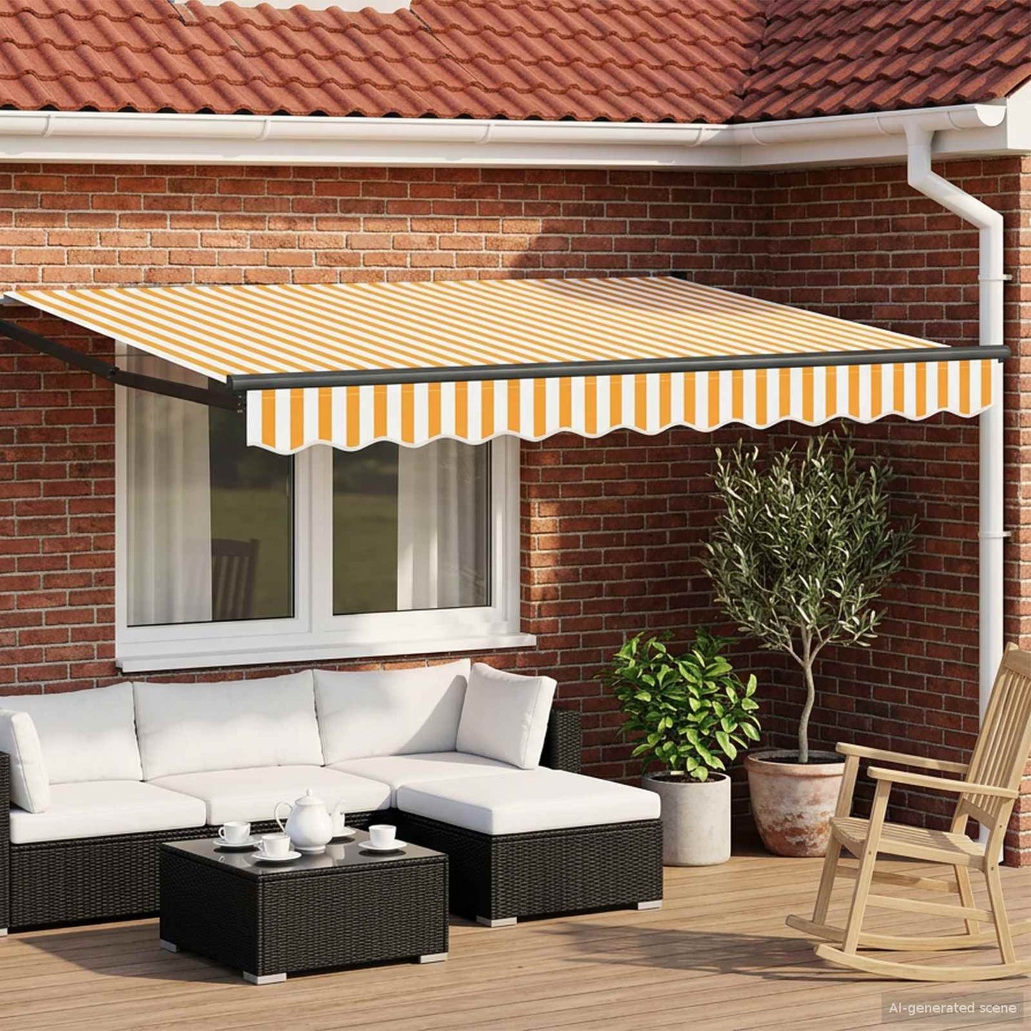 Tenda retrattile manuale con LED 3 x 2 m