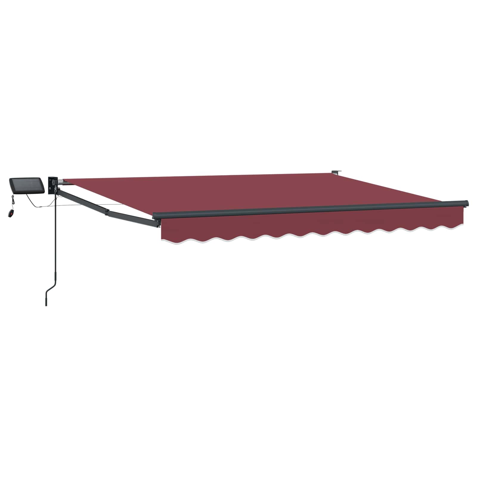Tenda retrattile manuale con LED Borgogna e Antracite 3,5 x 2 m | homemem39