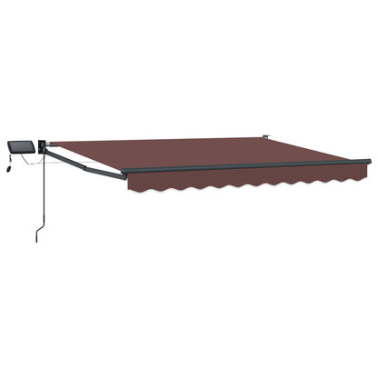 Tenda retrattile manuale con LED Marrone e Antracite 3,5 x 2 m
