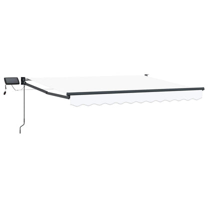 Tenda retrattile manuale con LED Bianco e Antracite 3,5 x 2 m | homemem39