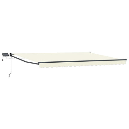 Tenda retrattile manuale con LED Crema e Antracite 4 x 2 m