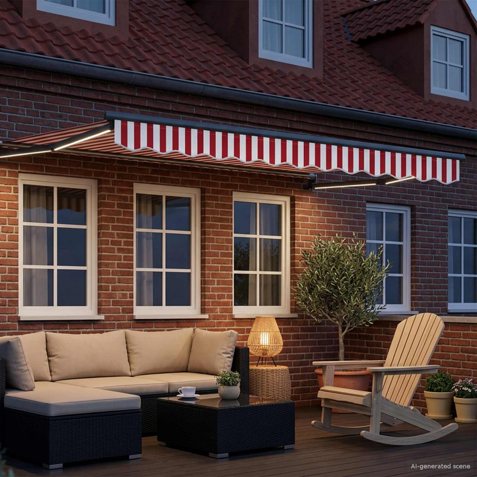 Tenda retrattile manuale con LED 3 x 2,5 m | homemem39