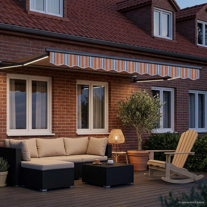 Tenda retrattile manuale con LED 3 x 2,5 m | homemem39