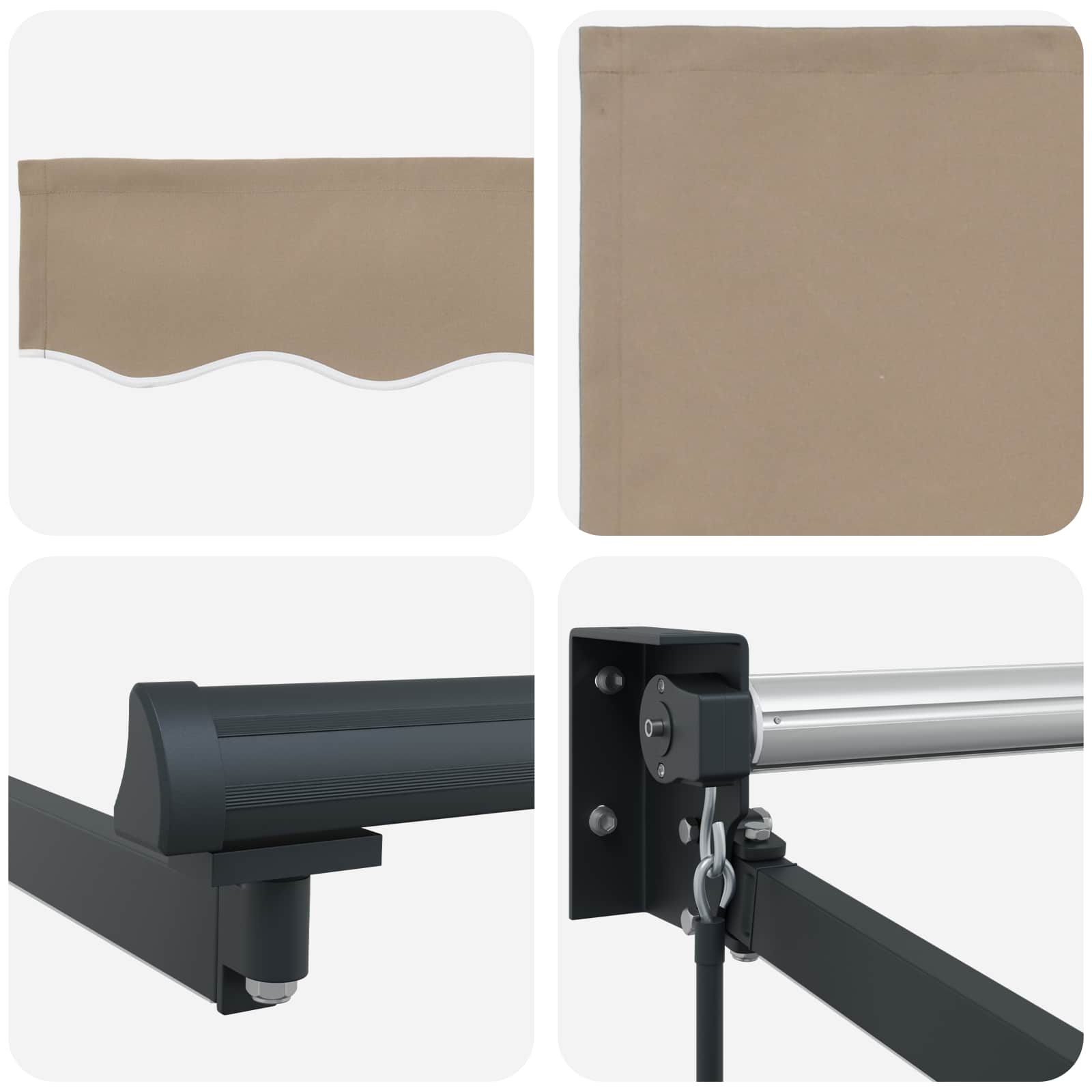 Tenda retrattile manuale con LED Beige e Antracite 3 x 2,5 m | homemem39