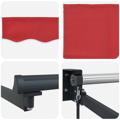 Tenda retrattile manuale con LED Rosso e Antracite 3 x 2,5 m | homemem39