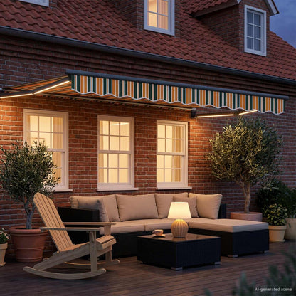 Tenda retrattile manuale con LED 3 x 2,5 m | homemem39