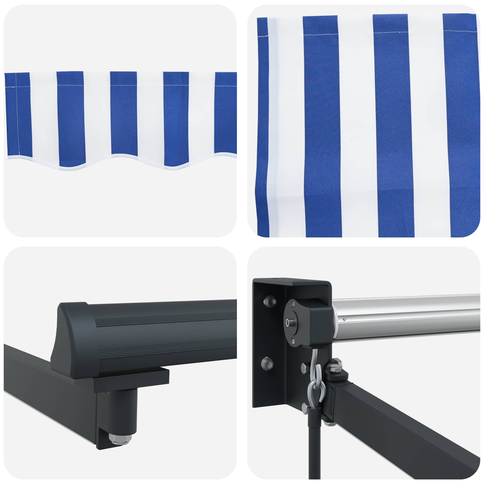 Tenda retrattile manuale con LED 3,5 x 2,5 m | homemem39