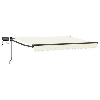 Tenda retrattile manuale con LED Crema e Antracite 3,5 x 2,5 m | homemem39