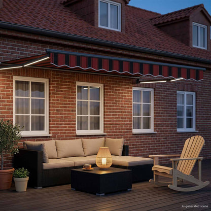 Tenda retrattile manuale con LED 3,5 x 2,5 m | homemem39
