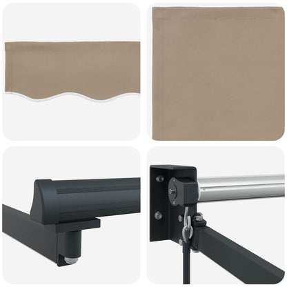 Tenda retrattile manuale con LED Beige e Antracite 3,5 x 2,5 m | homemem39