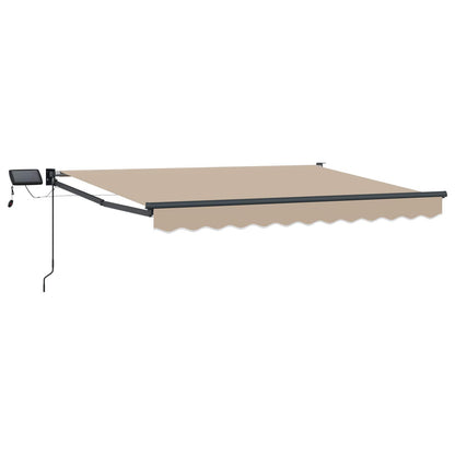 Tenda retrattile manuale con LED Beige e Antracite 3,5 x 2,5 m | homemem39