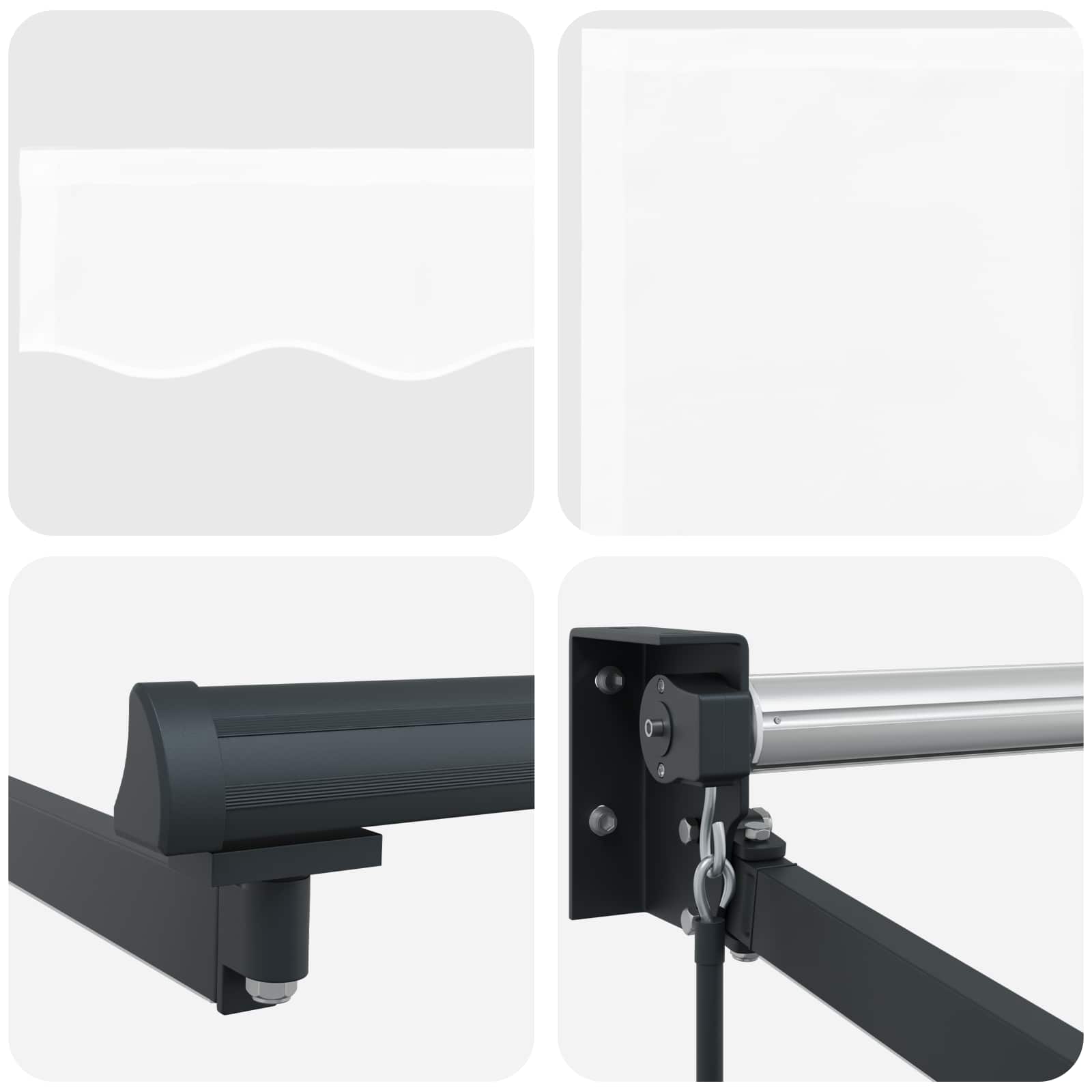 Tenda retrattile manuale con LED Bianco e Antracite 3,5 x 2,5 m | homemem39
