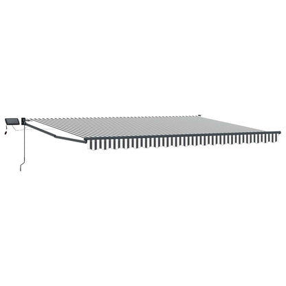 Tenda retrattile manuale con LED Antracite e Bianco 4 × 3 m | homemem39