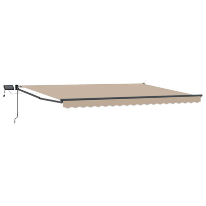 Tenda retrattile manuale con LED Beige e Antracite 4 × 3 m | homemem39