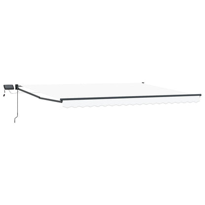 Tenda retrattile manuale con LED Bianco e Antracite 4 × 3 m