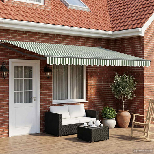 Tenda retrattile manuale con LED 4 × 3 m | homemem39