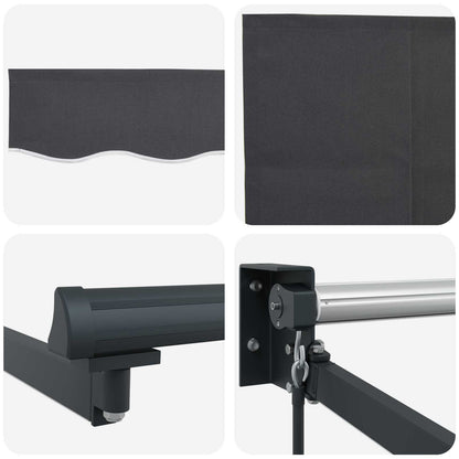 Tenda retrattile manuale con LED Antracite 4,5 × 3 m | homemem39