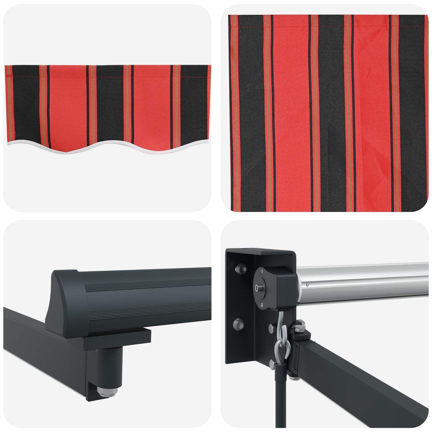 Tenda retrattile manuale con LED 4,5 × 3 m | homemem39