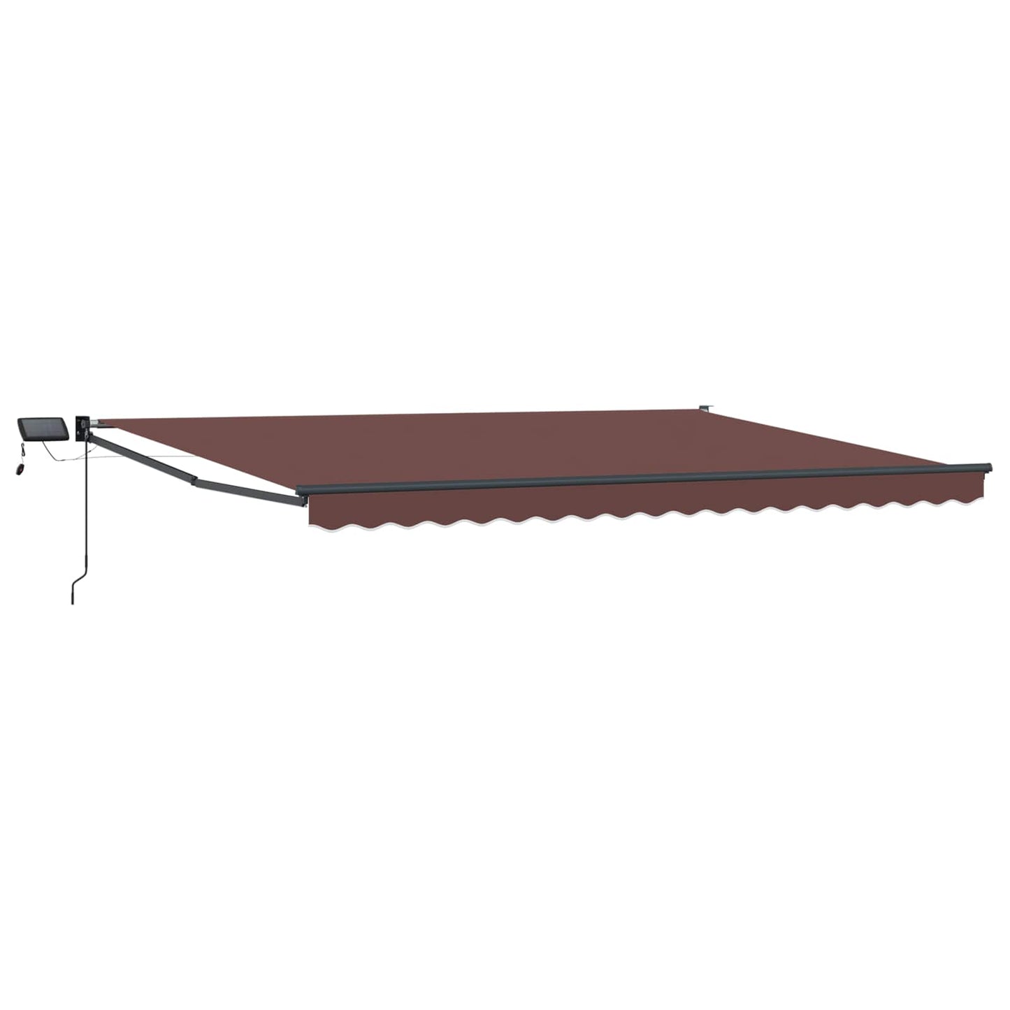 Tenda retrattile manuale con LED Marrone e Antracite 4,5 × 3 m | homemem39