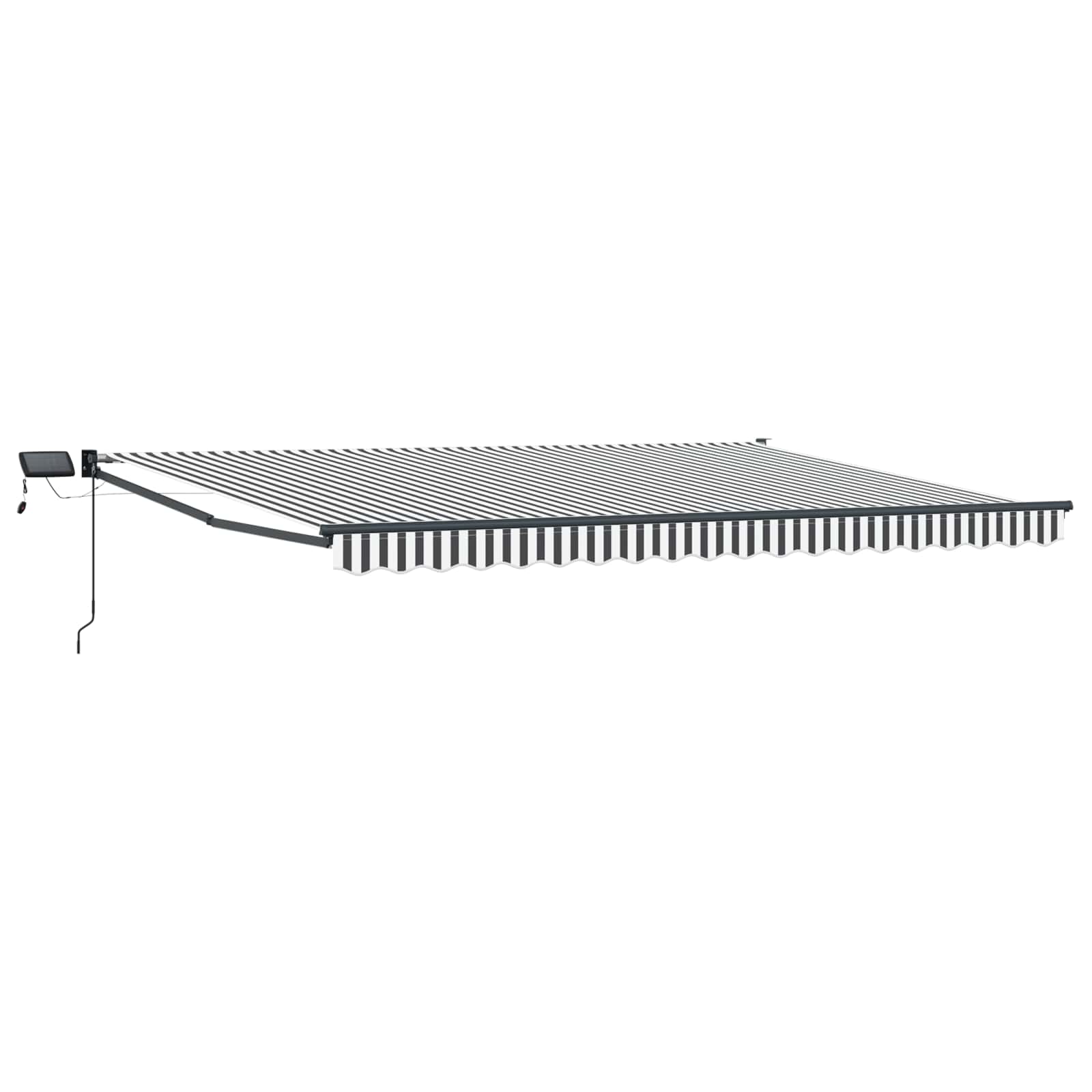Tenda retrattile manuale con LED Antracite e Bianco 4,5 × 3 m | homemem39